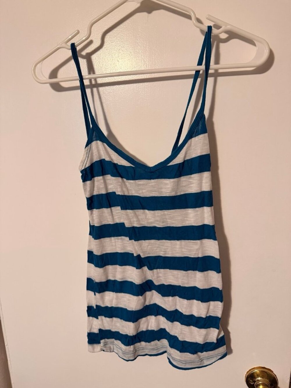 Vintage blue and white striped forever 21 tank top, size medium